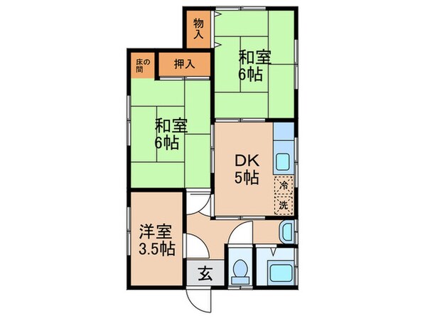 太賀1丁目貸家Ⅱ3号の物件間取画像